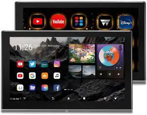 11.6inch Android 14 Car Headrest Monitor for Backseat Entertainment, FHD IPS Touchscreen with 4K Playback, Support Phone Wireless Mirroring, HDMI in/Out, SD,WiFi, Bluetooth, USB (2+32G) 2-pcs 11.6inch Android 14 Car Headrest Monitor for Backseat Entertainment, FHD IPS Touchscreen with 4K Playback, Support Phone Wireless Mirroring, HDMI in/Out, SD,WiFi, Bluetooth, USB (2+32G) 2-pcs
