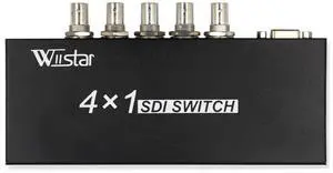Wiistar 4x1 3Gb/s SDI Switcher with ReClock Technology, Supports SD, HD and 3G-SDI up to 1320 Ft (4 inputs and 1 Output) Wiistar 4x1 3Gb/s SDI Switcher with ReClock Technology, Supports SD, HD and 3G-SDI up to 1320 Ft (4 inputs and 1 Output)