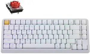 JamesDonkey J1 Low-Profile Wireless Mechanical Keyboard - QMK/VIA RGB Backlit, 2.4G/Bluetooth/USB-C Triple Mode, 75% Layout PBT Keycaps, Red Tactile Switch, Mac/Win/Linux Compatible - White JamesDonkey J1 Low-Profile Wireless Mechanical Keyboard - QMK/VIA RGB Backlit, 2.4G/Bluetooth/USB-C Triple Mode, 75% Layout PBT Keycaps, Red Tactile Switch, Mac/Win/Linux Compatible - White