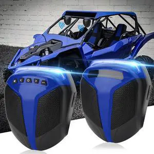 OPL5 1Pair ATV UTV Speaker System with LED Blue Light Waterproof All-in-One 1"-1.5" Handlebar Mount MP3 Music Player Audio Amplifier System USB Speaker System for ATV UTV (MT486) OPL5 1Pair ATV UTV Speaker System with LED Blue Light Waterproof All-in-One 1"-1.5" Handlebar Mount MP3 Music Player Audio Amplifier System USB Speaker System for ATV UTV (MT486)