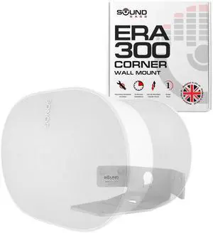 Sound Bass ERA300 Corner Wall Mount Bracket, Low Profile, White, Single (1pc), Includes Mounting Hardware, Compatible with Sonos ERA 300 Speaker Sound Bass ERA300 Corner Wall Mount Bracket, Low Profile, White, Single (1pc), Includes Mounting Hardware, Compatible with Sonos ERA 300 Speaker