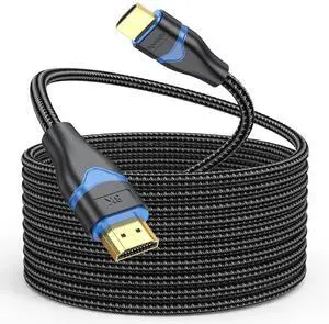ApoJodly HDMI Cable 25 FT, 8K Long HDMI Cable 25 Foot 4K Ultra High Speed HDMI 2.1 Braided Cord 8K@60Hz, 4K@120Hz, eARC, HDCP2.3, HDR10 for HDTV, Projector, Monitor, Home Theater, Gaming, RTX ApoJodly HDMI Cable 25 FT, 8K Long HDMI Cable 25 Foot 4K Ultra High Speed HDMI 2.1 Braided Cord 8K@60Hz, 4K@120Hz, eARC, HDCP2.3, HDR10 for HDTV, Projector, Monitor, Home Theater, Gaming, RTX