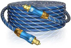 EMK Digital Optical Audio Cable 26Feet/8M Fiber Optical Toslink Cable SPDIF Audio Cable Male to Male Cord for Home Theater, Sound Bar, TV, PS4, Xbox, PlayStation & More EMK Digital Optical Audio Cable 26Feet/8M Fiber Optical Toslink Cable SPDIF Audio Cable Male to Male Cord for Home Theater, Sound Bar, TV, PS4, Xbox, PlayStation & More