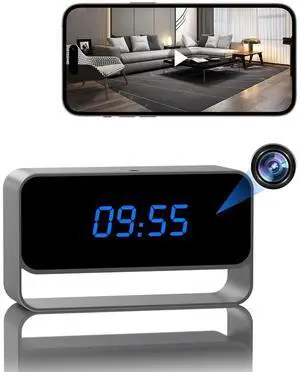 HiSpyCam Mini Wireless Security Camera with Clock Display - Full HD 1080P - WiFi Nanny Cam for Home Use - Strong Night Vision - Cloud/Local Storage HiSpyCam Mini Wireless Security Camera with Clock Display - Full HD 1080P - WiFi Nanny Cam for Home Use - Strong Night Vision - Cloud/Local Storage