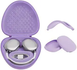 Case Compatible with AirPods Max with Apple AirPods Max Ear Cups and Headband Silicone Covers, Smart Sleep Mode Headphone Case and Accessories, Purple Case Compatible with AirPods Max with Apple AirPods Max Ear Cups and Headband Silicone Covers, Smart Sleep Mode Headphone Case and Accessories, Purple