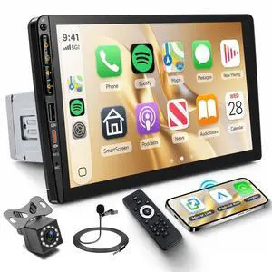 Hodozzy 9 Inch Single Din Car Radio with Wireless Carplay Android Auto, IPS HD Touch Screen Car Stereo with Bluetooth, AM/FM/RDS Radio, EQ, Colorful Backlight, SWC, Support USB/Type-C+ Camera Hodozzy 9 Inch Single Din Car Radio with Wireless Carplay Android Auto, IPS HD Touch Screen Car Stereo with Bluetooth, AM/FM/RDS Radio, EQ, Colorful Backlight, SWC, Support USB/Type-C+ Camera