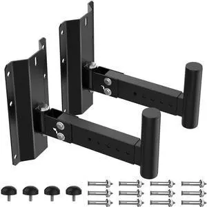 Fixirons Speaker Wall Mount Heavy Duty Adjustable for 4positions& 180 Rotation PA Speaker Mount Support Up to 120lbs Wall Speakers Mount Black 2 Packs Fixirons Speaker Wall Mount Heavy Duty Adjustable for 4positions& 180 Rotation PA Speaker Mount Support Up to 120lbs Wall Speakers Mount Black 2 Packs