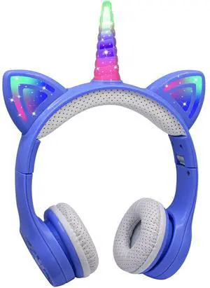 YUSONIC Unicorn Kids Bluetooth Headphones,15 Hours Play time, Toddler Bluetooth Headphones for Girls Boys Laptop Phones,Led Light Up Kids Wireless Headphone for Birthday Travel School Gifts (Bl YUSONIC Unicorn Kids Bluetooth Headphones,15 Hours Play time, Toddler Bluetooth Headphones for Girls Boys Laptop Phones,Led Light Up Kids Wireless Headphone for Birthday Travel School Gifts (Bl
