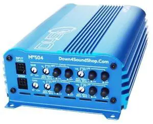 Down4Sound MM504 Mini Maxx Blue 300W RMS Mini 4-Channel Car Audio Amplifier Down4Sound MM504 Mini Maxx Blue 300W RMS Mini 4-Channel Car Audio Amplifier