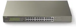 Tenda TEG1124P, 24 Port PoE Switch Gigabit with 24 x PoE+ @ 250W, Unmanaged Desktop/ Rackmount PoE Switch 24 Port, Plug & Play, Fan-Less Metal Design, Easy Smart, Limited Lifetime Protection Tenda TEG1124P, 24 Port PoE Switch Gigabit with 24 x PoE+ @ 250W, Unmanaged Desktop/ Rackmount PoE Switch 24 Port, Plug & Play, Fan-Less Metal Design, Easy Smart, Limited Lifetime Protection