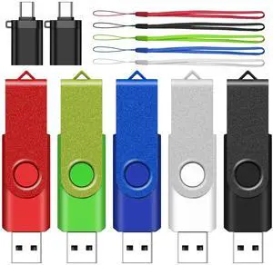 16GB Flash Drive 5 Pack with Type C Adapter, AreTop USB 2.0 Thumb Drive 16GB Flash Drive 5 Pack with Type C Adapter, AreTop USB 2.0 Thumb Drive