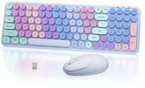 MPTOG Retro Typewriter Wireless Keyboard and Mouse Combo, Colorful Round Floating Keycaps, 100-Key Full-Size Aesthetic Desktop Set with Power Switch for PC, Mac (Purple) MPTOG Retro Typewriter Wireless Keyboard and Mouse Combo, Colorful Round Floating Keycaps, 100-Key Full-Size Aesthetic Desktop Set with Power Switch for PC, Mac (Purple)
