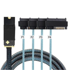 AoQhir M.2 SFF-8643 to 4 x SAS 8482 Converter Cable 12Gbps High-Speed Server Interconnect, 30AWG Copper Wire, Plug and Play (1m) AoQhir M.2 SFF-8643 to 4 x SAS 8482 Converter Cable 12Gbps High-Speed Server Interconnect, 30AWG Copper Wire, Plug and Play (1m)