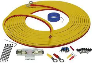Stinger 9.8-ft 4GA Marine & Powersports Compliant Amplifier Installation Wiring Kit with Dual Siamese Power/Ground Wire (3 Meter), True Oxygen-Free Copper (OFC), Element-Resistant MIDI Fuse Holder Stinger 9.8-ft 4GA Marine & Powersports Compliant Amplifier Installation Wiring Kit with Dual Siamese Power/Ground Wire (3 Meter), True Oxygen-Free Copper (OFC), Element-Resistant MIDI Fuse Holder