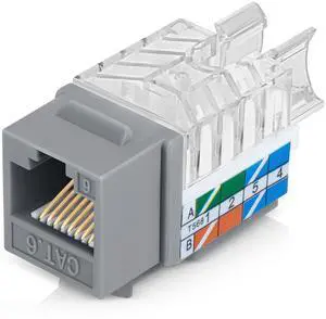 Everest 45 Degree RJ45 Cat6 Keystone Jacks Slim Profile 20-Pack Gray Everest 45 Degree RJ45 Cat6 Keystone Jacks Slim Profile 20-Pack Gray