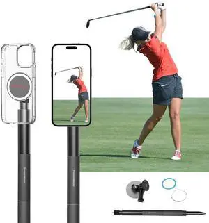 Golf Monopod Stick, Record Golf Swing with Magnetic Phone Holder, Adjustable Tripod with Spike Stake Golf Accessories Golf Swing Training, Compatible with Gopro Insta, Golf Train Aids Golf Monopod Stick, Record Golf Swing with Magnetic Phone Holder, Adjustable Tripod with Spike Stake Golf Accessories Golf Swing Training, Compatible with Gopro Insta, Golf Train Aids