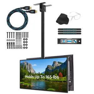 Cheetah Dual Ceiling TV Mount for 37-86 Inch TVs, Max 165lb, VESA 600 (Each Display) and Full 64" Extension Support Newer TVs to 100", Mounts Flat, Vaulted or In-Ceiling, 360 Swivel and 15 Degree Tilt Cheetah Dual Ceiling TV Mount for 37-86 Inch TVs, Max 165lb, VESA 600 (Each Display) and Full 64" Extension Support Newer TVs to 100", Mounts Flat, Vaulted or In-Ceiling, 360 Swivel and 15 Degree Tilt