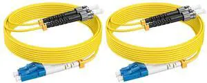 RamboCables OS2 LC to ST Fiber Patch Cable, 26ft/8m-2pack, Single Mode Fiber, Duplex 9/125m, Fiber Optic Cable, Optical Jumper Cable Patch Cord LSZH, Length Option: 1m-30m, RamboCables OS2 LC to ST Fiber Patch Cable, 26ft/8m-2pack, Single Mode Fiber, Duplex 9/125m, Fiber Optic Cable, Optical Jumper Cable Patch Cord LSZH, Length Option: 1m-30m,