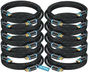 Maximm Hdmi Cable 4K 10 Ft, 10 Pack, Braided, 18Gbps, Hdmi 2.0, Gold-Plated Maximm Hdmi Cable 4K 10 Ft, 10 Pack, Braided, 18Gbps, Hdmi 2.0, Gold-Plated
