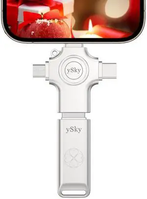 ySky 128GB 4in1 Photo Stick for iPhone Flash Drive,USB Memory Stick Flash Drive for iPhone/iPad/Android/PC/MAC, External USB C Storage Thumb Drive for iPhone Photo/Video/Contacts Backup ySky 128GB 4in1 Photo Stick for iPhone Flash Drive,USB Memory Stick Flash Drive for iPhone/iPad/Android/PC/MAC, External USB C Storage Thumb Drive for iPhone Photo/Video/Contacts Backup