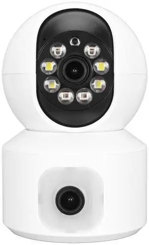 Indoor Security Camera, 2K Dual Lens Camera with Night Vision and Two-Way Audio, Supports 128GB SD Card and Cloud Storage for Home Monitoring Indoor Security Camera, 2K Dual Lens Camera with Night Vision and Two-Way Audio, Supports 128GB SD Card and Cloud Storage for Home Monitoring