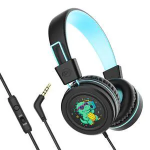MEE audio KidJamz KJ55 Wired Childrens Headphones with 3.5mm Plug, Colorful Graphics, Volume Limiter & Microphone, Adjustable On-Ear Kids Headset for Online Learning/School/Travel/Tablet (Black) MEE audio KidJamz KJ55 Wired Childrens Headphones with 3.5mm Plug, Colorful Graphics, Volume Limiter & Microphone, Adjustable On-Ear Kids Headset for Online Learning/School/Travel/Tablet (Black)
