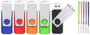 5 Pack 16GB Flash Drive, Wooolken USB 2.0 Memory Stick with Lanyards Swivel USB Stick for Data Storage and Backup (5 Mixed Colors: Black Red Blue Orange Green) 5 Pack 16GB Flash Drive, Wooolken USB 2.0 Memory Stick with Lanyards Swivel USB Stick for Data Storage and Backup (5 Mixed Colors: Black Red Blue Orange Green)