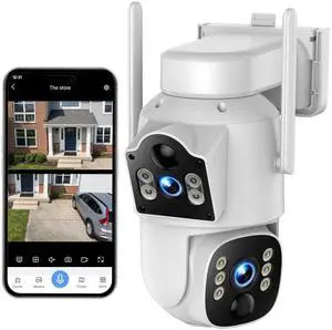 Dual Lens Security Camera 4G Outdoor, Cellular Camera with Dual Sensor 360 PTZ, Solar Powered 7800mAh, Color IR Night Vision, Auto Track 10X Zoom, 2-Way Talk, IP66, No WiFi, SIM Card Ready Dual Lens Security Camera 4G Outdoor, Cellular Camera with Dual Sensor 360 PTZ, Solar Powered 7800mAh, Color IR Night Vision, Auto Track 10X Zoom, 2-Way Talk, IP66, No WiFi, SIM Card Ready