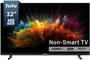 TuTu 32 Inch HD TV, 2K LED Small Flat Screen Non-Smart Television, Works with Apple TV, Fire Stick, Roku, Google, TiVo, Xumo, and Streaming Devices TuTu 32 Inch HD TV, 2K LED Small Flat Screen Non-Smart Television, Works with Apple TV, Fire Stick, Roku, Google, TiVo, Xumo, and Streaming Devices