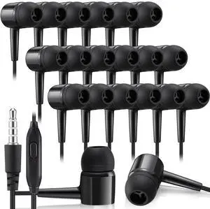 Xinnun 50 Pack Bulk Earbud Headphones with Mic Student in Ear Earbuds Classroom Wired Ear Buds with 3.5mm Headphone Plug for Adults School Library Museum Travel Plane Tablet(Classic,Black) Xinnun 50 Pack Bulk Earbud Headphones with Mic Student in Ear Earbuds Classroom Wired Ear Buds with 3.5mm Headphone Plug for Adults School Library Museum Travel Plane Tablet(Classic,Black)