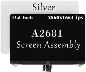 GBOLE A2681 LCD Screen Replacement for MacBook Air M2 13.6" A2681 EMC 4074 MLXW3 MLXX3 MLXY3 MLY03 MLY13 MLY23 MLY33 MLY43 Full LED LCD Screen Display Assembly (Silver) GBOLE A2681 LCD Screen Replacement for MacBook Air M2 13.6" A2681 EMC 4074 MLXW3 MLXX3 MLXY3 MLY03 MLY13 MLY23 MLY33 MLY43 Full LED LCD Screen Display Assembly (Silver)