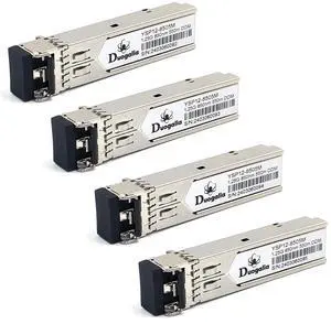 Duogalia 4-Pack Gigabit Multi-Mode SFP LC Module, 1.25G SFP MMF 850nm up to 550m (1804 ft) Duogalia 4-Pack Gigabit Multi-Mode SFP LC Module, 1.25G SFP MMF 850nm up to 550m (1804 ft)