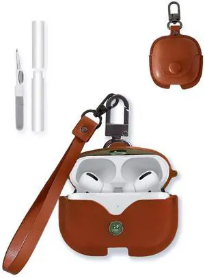Case for Apple Airpods pro 3 Wireless Earbuds,Stylish Retro Soft Protective,BOVUGAC Premium PU Leather Case Cover with Cleaning Kit & Lanyard for Airpods pro3 Accessories-Brown Case for Apple Airpods pro 3 Wireless Earbuds,Stylish Retro Soft Protective,BOVUGAC Premium PU Leather Case Cover with Cleaning Kit & Lanyard for Airpods pro3 Accessories-Brown