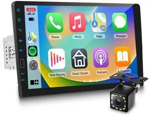 Single DIN Wireless CarPlay & Android Auto IPS Touchscreen Stereo, Upriding 9-Inch Bluetooth AM/FM Radio with Backup Camera, Steering Wheel Control, EQ, USB Single DIN Wireless CarPlay & Android Auto IPS Touchscreen Stereo, Upriding 9-Inch Bluetooth AM/FM Radio with Backup Camera, Steering Wheel Control, EQ, USB