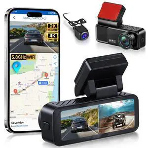4K Dual Dash Cam Front and Rear with 5Ghz WiFi, GPS, ADAS & Blind Spot Detection, 3.16" IPS 4K-3840 * 2160P Car Dash Camera, APP Control, Night Vision, 24/7 Parking Mode, G-Sensor 4K Dual Dash Cam Front and Rear with 5Ghz WiFi, GPS, ADAS & Blind Spot Detection, 3.16" IPS 4K-3840 * 2160P Car Dash Camera, APP Control, Night Vision, 24/7 Parking Mode, G-Sensor