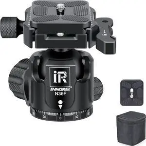 INNOREL N36F Quick Locking Low Profile Tripod Ball Head, Fast Lever Release, Panoramic CNC Metal Camera Tripod Ballhead with 2 Plates for Tripod Monopod DSLR Camcorder, Max Load 44lb/20kg (Black) INNOREL N36F Quick Locking Low Profile Tripod Ball Head, Fast Lever Release, Panoramic CNC Metal Camera Tripod Ballhead with 2 Plates for Tripod Monopod DSLR Camcorder, Max Load 44lb/20kg (Black)
