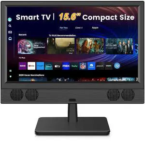 Feihe 15.6 Inch Small Smart TV - Full HD 1080p Compact Flat Screen Smart Television with Wi/Fi, Bluetooth, Voice Remote for Kitchen, Bedroom, RV Feihe 15.6 Inch Small Smart TV - Full HD 1080p Compact Flat Screen Smart Television with Wi/Fi, Bluetooth, Voice Remote for Kitchen, Bedroom, RV