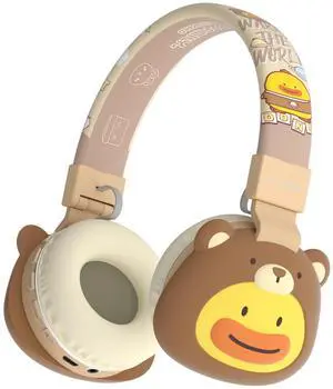 Icarer Kids Bluetooth Headphones with 85dB Volume Limiter, Bluetooth 5.4 & 20H Playtime, Ultra-Soft Foldable Over-Ear Headset with Mic, FM/TF/Wired Mode, Cute Animal Design for School Travel (Brown) Icarer Kids Bluetooth Headphones with 85dB Volume Limiter, Bluetooth 5.4 & 20H Playtime, Ultra-Soft Foldable Over-Ear Headset with Mic, FM/TF/Wired Mode, Cute Animal Design for School Travel (Brown)