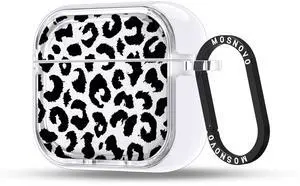 MOSNOVO for Airpods 4 Case, Protective Clear Case with Shockproof Dual Layer Hard Luxe Metal Ring Designed for Airpods 4 Generation - Black Leopard Print MOSNOVO for Airpods 4 Case, Protective Clear Case with Shockproof Dual Layer Hard Luxe Metal Ring Designed for Airpods 4 Generation - Black Leopard Print