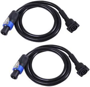 HBU True 4 Conductor Pack of 2 Speakon Panel Mount Socket to Speakon Cable - 2 Packs 3.3 Feet 4 Core SpeakON Male to Female Audio Extension Wire with Twist Lock (4 Conductors) HBU True 4 Conductor Pack of 2 Speakon Panel Mount Socket to Speakon Cable - 2 Packs 3.3 Feet 4 Core SpeakON Male to Female Audio Extension Wire with Twist Lock (4 Conductors)