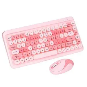 Wire Less Keyboard and Mouse Combo, Cute Retro Keyboard with Round Keycaps, 1000/1200/1600 DPI Mouse, 2.4G USB Receiver Plug and Play, Ergonomic Keyboard for Laptop, PC (P Ink) Wire Less Keyboard and Mouse Combo, Cute Retro Keyboard with Round Keycaps, 1000/1200/1600 DPI Mouse, 2.4G USB Receiver Plug and Play, Ergonomic Keyboard for Laptop, PC (P Ink)