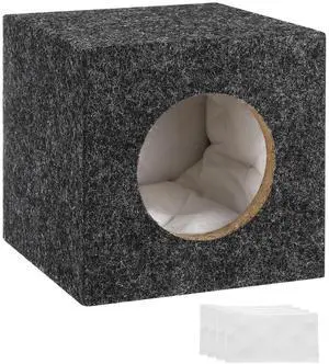 MECCANIXITY 4 Inch Ported Wooden Speaker Enclosure, Gray Single Vented Subwoofer Box Car Audio Truck Speaker Box for DIY Homes Vehicle Audio Custom Sound Supplies MECCANIXITY 4 Inch Ported Wooden Speaker Enclosure, Gray Single Vented Subwoofer Box Car Audio Truck Speaker Box for DIY Homes Vehicle Audio Custom Sound Supplies