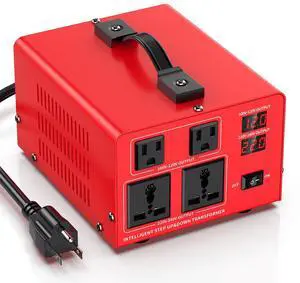 1000W Voltage Transformer Power Converter(110V to 220V, 220V to 110V) Step Up/Down Converter 110/120 Volt - 220/240 Volt w/US Power Cord, LCD Display, 2 US Outlets, 2 Universal Outlet 1000W Voltage Transformer Power Converter(110V to 220V, 220V to 110V) Step Up/Down Converter 110/120 Volt - 220/240 Volt w/US Power Cord, LCD Display, 2 US Outlets, 2 Universal Outlet