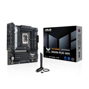ASUS TUF Gaming B860M-PLUS WiFi B860 LGA 1851 mATX Motherboard, Intel Core Ultra Series 2 Ready, AI PC, 12+1+2+1 80A Stages, DDR5,PCIe 5.0, 3X M.2, Wi-Fi 7, 2.5G LAN, HDMI, USB 20Gbps Type-C ASUS TUF Gaming B860M-PLUS WiFi B860 LGA 1851 mATX Motherboard, Intel Core Ultra Series 2 Ready, AI PC, 12+1+2+1 80A Stages, DDR5,PCIe 5.0, 3X M.2, Wi-Fi 7, 2.5G LAN, HDMI, USB 20Gbps Type-C