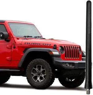 Short Rubber Antenna for Jeep Wrangler JK/JL Gladiator (2007-2024), USA Stainless Steel Threading, The Original 6 3/4" Truck Accessory, Car Wash Proof, Internal Copper Coil Short Rubber Antenna for Jeep Wrangler JK/JL Gladiator (2007-2024), USA Stainless Steel Threading, The Original 6 3/4" Truck Accessory, Car Wash Proof, Internal Copper Coil