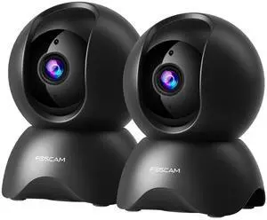 FOSCAM 3K Security Camera Indoor, 360 PTZ Baby & Pet Monitoring for Home Security, 5MP Night Vision, Human/Pet Auto Tracking, Motion & Sound Alerts, 2-Way Audio, 2.4GHz Wi-Fi (R5 Black - 2Pack) FOSCAM 3K Security Camera Indoor, 360 PTZ Baby & Pet Monitoring for Home Security, 5MP Night Vision, Human/Pet Auto Tracking, Motion & Sound Alerts, 2-Way Audio, 2.4GHz Wi-Fi (R5 Black - 2Pack)