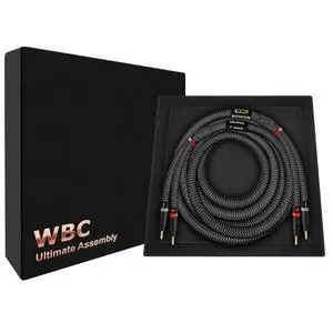 WORLDS BEST CABLES 6 Foot Ultimate - 7 AWG - Ultra-Pure OFC - Premium Audiophile HiFi Single Speaker Cable for Center Channel with Eminence Gold Banana Plugs & Carbon Tweed Jacket WORLDS BEST CABLES 6 Foot Ultimate - 7 AWG - Ultra-Pure OFC - Premium Audiophile HiFi Single Speaker Cable for Center Channel with Eminence Gold Banana Plugs & Carbon Tweed Jacket