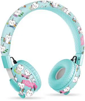 LilGadgets Untangled Pro Kids On-Ear Headphones - Bluetooth Wireless Headphones Volume-Limited to 93 dB with Built-in Sharing Port (Rainbow Cat) LilGadgets Untangled Pro Kids On-Ear Headphones - Bluetooth Wireless Headphones Volume-Limited to 93 dB with Built-in Sharing Port (Rainbow Cat)