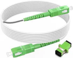 RamboCables (246ft/75m) SCA to SCA Fiber Optic Internet Cable, Armored Fiber Patch Cable, OS2 Single Mode Fiber Optical Patch Cord, Simplex - 9/125um, LSZH White RamboCables (246ft/75m) SCA to SCA Fiber Optic Internet Cable, Armored Fiber Patch Cable, OS2 Single Mode Fiber Optical Patch Cord, Simplex - 9/125um, LSZH White