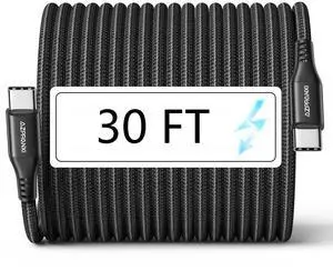 AZPPANXI 30FT USB C to USB C Cable 60W, Extra Long Type-C to Type-C Cable Charger Cord, Premium Nylon Braided C to C Fast Charging for USBC Phone/Tablet and Other USB-C Devices AZPPANXI 30FT USB C to USB C Cable 60W, Extra Long Type-C to Type-C Cable Charger Cord, Premium Nylon Braided C to C Fast Charging for USBC Phone/Tablet and Other USB-C Devices